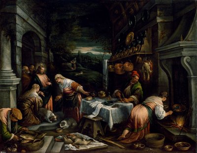 Le Christ dans la maison de Marie, Marthe et Lazare - Jacopo Bassano