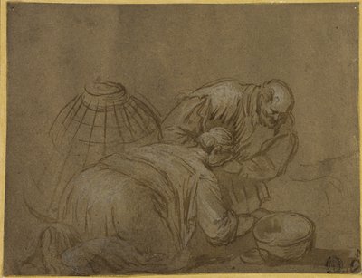 Couple de paysans regardant dans un panier - Jacopo Bassano