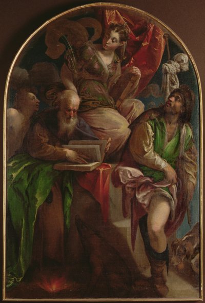 Sainte Justine de Padoue en trône avec Saint Sébastien, Saint Antoine Abbé et Saint Roch, vers 1557-60 - Jacopo Bassano