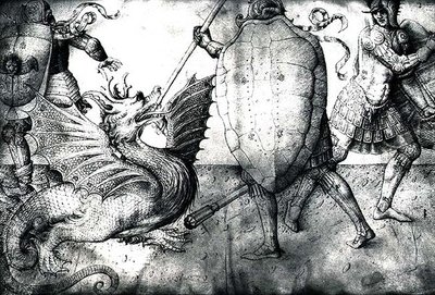 Guerriers combattant un dragon, c.1450 - Jacopo Bellini