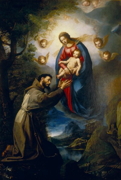 Apparition de la Vierge à Saint François - Jacopo Ligozzi
