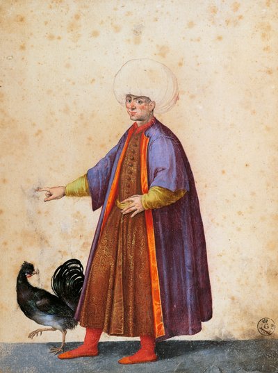 Homme turc portant un turban, dessin de Jacopo Ligozzi - Jacopo Ligozzi