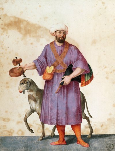 Berger turc avec moutons, dessin de Jacopo Ligozzi (1547-1627) - Jacopo Ligozzi