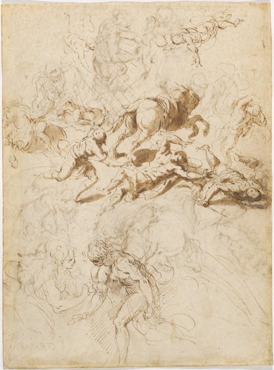 La conversion de Saint Paul ; Adam et Ève - Jacopo Palma il Giovane