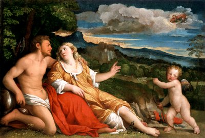 Mars, Vénus et Cupidon, années 1520 - Jacopo Palma il Vecchio