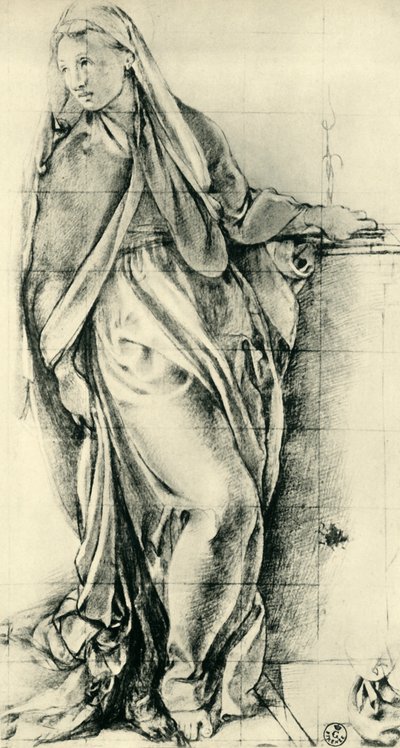 Esquisse de la Vierge Marie pour une Annonciation, milieu du 16ème siècle, 1943 - Jacopo Pontormo