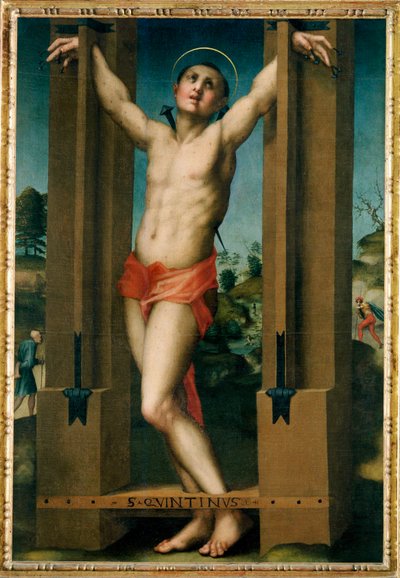Le martyre de saint Quentin (peinture sur toile) - Jacopo Pontormo