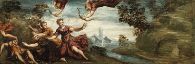 Apollon et Artémis tuant les enfants de Niobé, vers 1545-48 - Jacopo Robusti (workshop of) Tintoretto