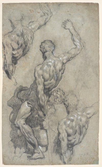 Études de "Samson et les Philistins" de Michel-Ange - Jacopo Robusti (workshop of) Tintoretto