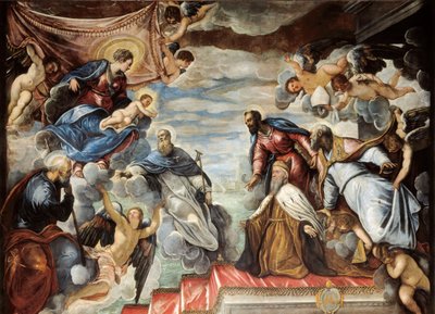 Le Doge Nicolo da Ponte agenouillé devant la Vierge - Jacopo Robusti Tintoretto