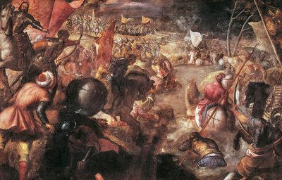 Francesco II Gonzaga combattant à la bataille de Taro contre Charles VIII de France en 1495 - Jacopo Robusti Tintoretto