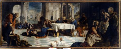 Jésus-Christ lavant les pieds de ses disciples. Peinture par Jacopo Robusti dit Le Tintoret - Jacopo Robusti Tintoretto