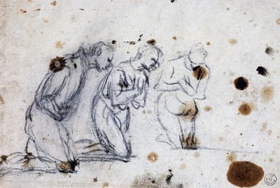 Étude pour figures agenouillées - Jacopo Robusti Tintoretto