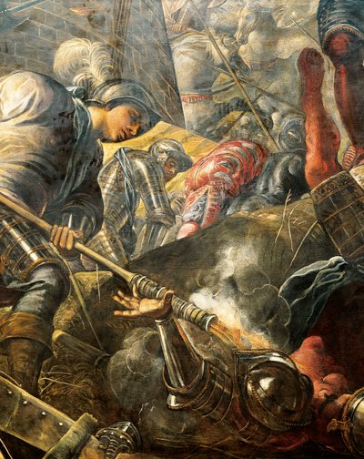 Les Vénitiens aident les Brescians à briser le siège de Filippo Maria Visconti, détail, Salle du Grand Conseil, Palais des Doges, Venise - Jacopo Robusti Tintoretto