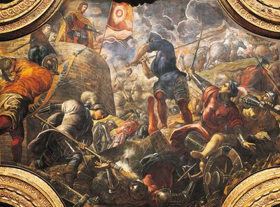 Les Vénitiens aident les Brescians à briser le siège de Filippo Maria Visconti - Jacopo Robusti Tintoretto