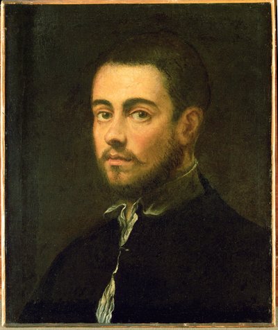 Jeune homme barbu ... (huile sur toile) - Jacopo Robusti Tintoretto