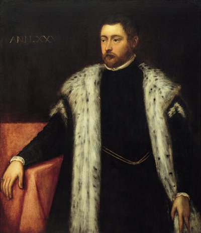 Jeune homme de 25 ans avec un manteau doublé de fourrure - Jacopo Tintoretto