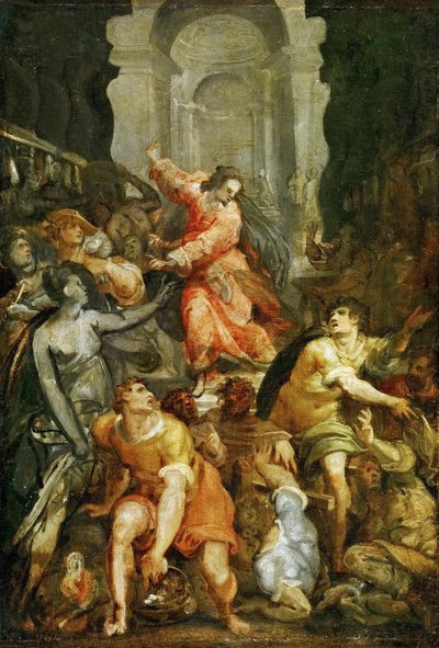 Christ chassant les marchands du temple - Jacopo Zucchi