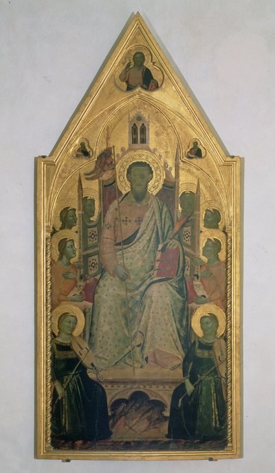 Saint Barthélemy en trône avec des anges - Jacopo del Casentino