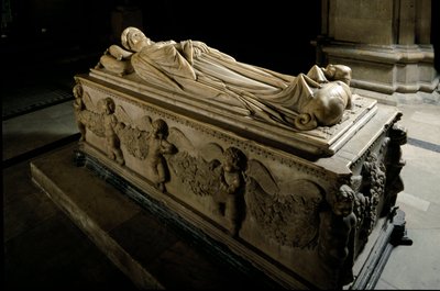 Monument à Ilaria del Carretto de la famille des marquis de Savona (détail). Sculpture en marbre - Jacopo della Quercia