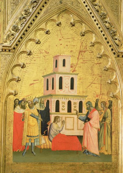 Saint Matthieu ressuscitant un jeune homme, du retable de Saint Matthieu et scènes de sa vie, c.1367-70 - Jacopo di Cione