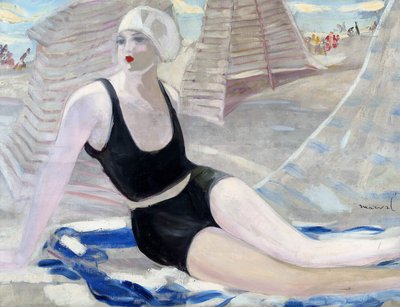 Baigneur en maillot de bain noir - Jacqueline Marval
