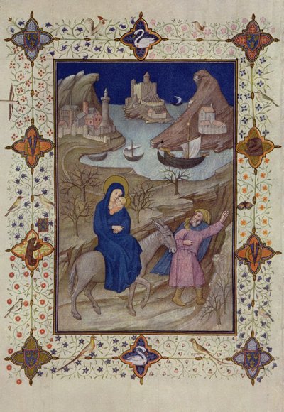 MS 11060-11061 Heures de Notre-Dame : Vêpres, La Fuite en Égypte, des 