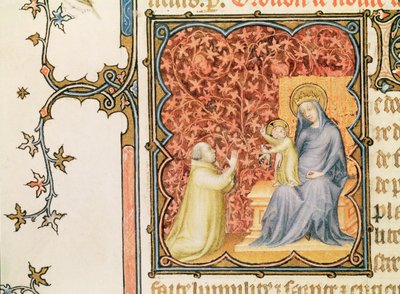 Jean de France (1340-1416) Duc de Berry priant devant la Vierge et l