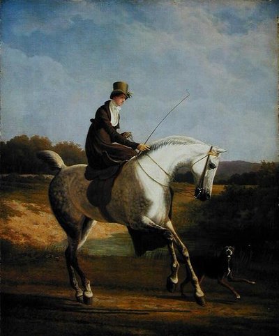 Miss Casenove sur un chasseur gris - Jacques Laurent Agasse