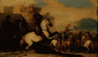 Engagement de cavalerie devant un fort - Jacques Courtois