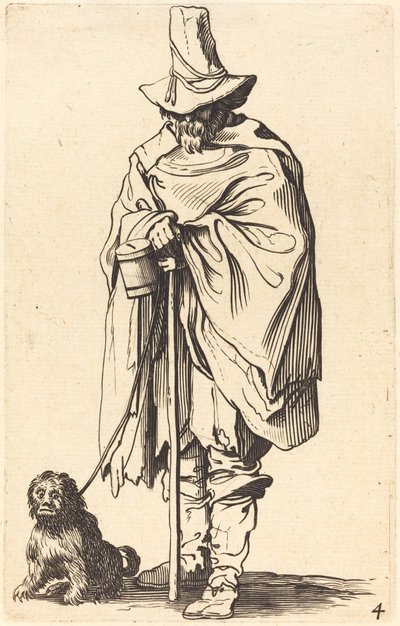 Mendiant avec chien - Jacques (after) Callot