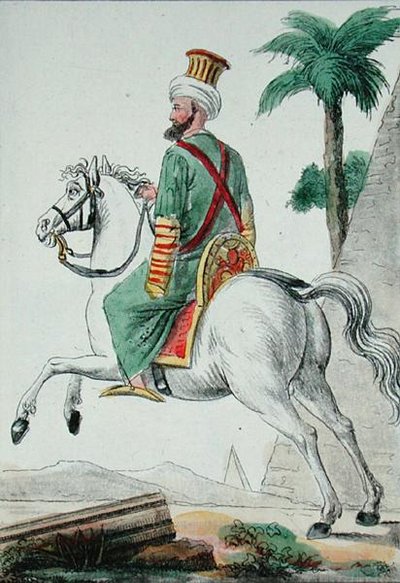 Un mamelouk du Caire en Égypte en 1801, illustration de 