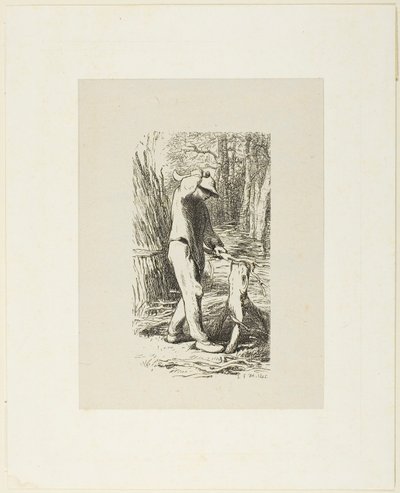 Homme faisant des fagots - Jacques Adrien Lavieille