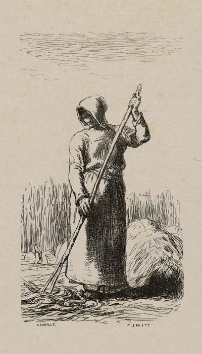 Femme Ratissant le Foin - Jacques Adrien Lavieille