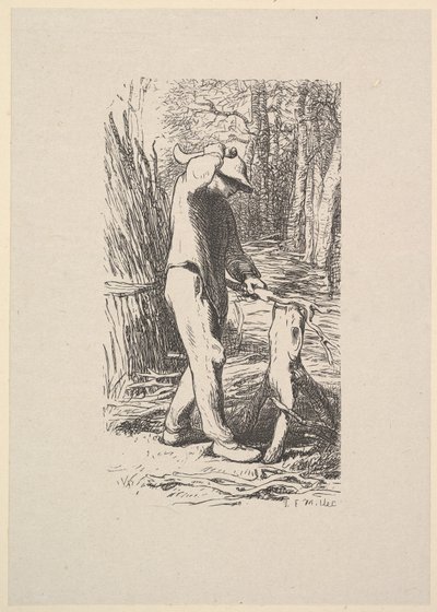 Bûcheron faisant un fagot, 1853 - Jacques Adrien Lavieille