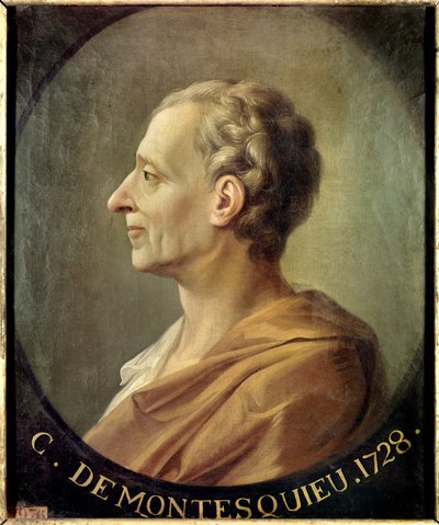 Portrait du philosophe et penseur politique français Charles de Secondat, Baron de la Brède et de Montesquieu (1689-1755). Portrait de Jacques Antoine Dassier (vers 1728) - Jacques Antoine (after) Dassier
