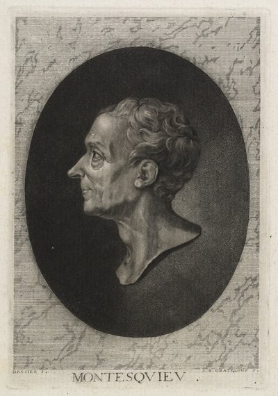 Montesquieu, gravé par Jean-Baptiste de Grateloup - Jacques Antoine Dassier