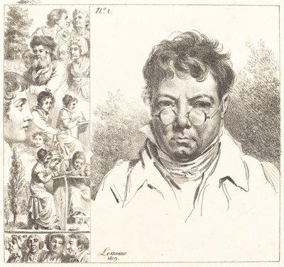 Autoportrait et autres têtes - Jacques Antoine Marie Lemoine