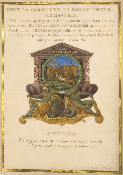 Écusson avec un lion attaquant un guépard - Jacques Bailly