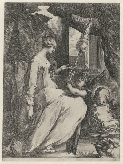 La Vierge Marie filant avec l