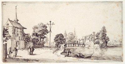 Une route le long de la rive du fleuve - Jacques Callot