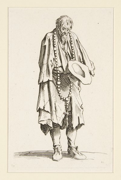 Mendiant avec un rosaire, des Les Mendiants (Le mendiant au rosaire) - Jacques Callot