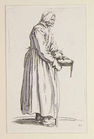 Mendiante portant un bol, des Mendiants (La mendiante à la sébille) - Jacques Callot