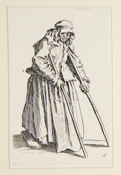 Mendiante aux béquilles, de Les Mendiants - Jacques Callot