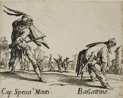 Capitan Spessa Monti - Begattino, planche 10 de Balli di Sfessania - Jacques Callot