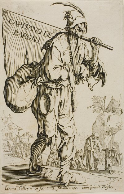 Capitaine des Barons, frontispice de Les Gueux - Jacques Callot