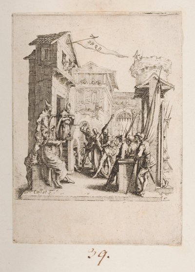 Christ devant Caïphe, no. 7 de 11 de La Petite Passion - Jacques Callot