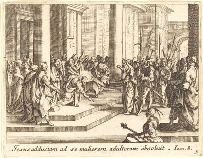 Le Christ et la femme adultère, 1635 - Jacques Callot
