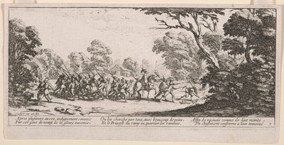 Découverte des malfaiteurs, illustration de Les Grandes misères de la guerre - Jacques Callot
