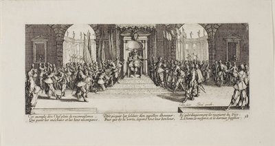 Distribution des récompenses, planche dix-huit de Les Misères de la guerre - Jacques Callot